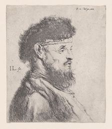 Bust of a Man with a Fur Cap, 17th century. Creator: Jan Lievens
