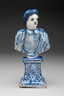Bust of a Man, Delft, c. 1710/20. Creators: De Metalle Pot, Delftware