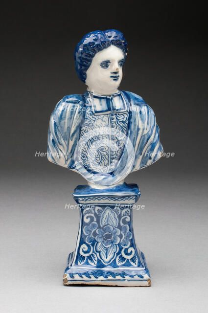 Bust of a Man, Delft, c. 1710/20. Creators: De Metalle Pot, Delftware.