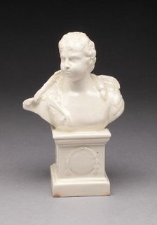 Bust of a Man Draped with a Swan, Yorkshire, 1780/90. Creator: Leeds Pottery