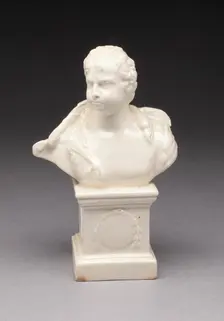 Bust of a Man Draped with a Swan, Yorkshire, 1780/90. Creator: Leeds Pottery