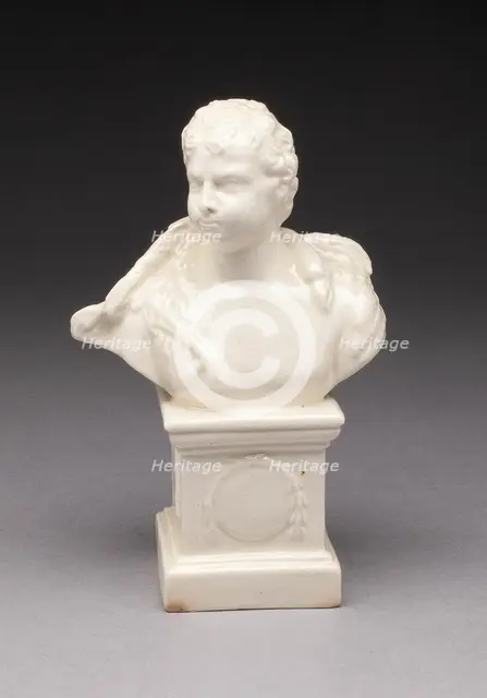 Bust of a Man Draped with a Swan, Yorkshire, 1780/90. Creator: Leeds Pottery.