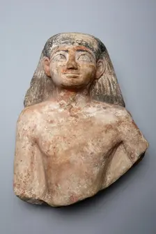 Bust of a Man, Egypt, New Kingdom, Dynasty 18 (about 1550-1295 BCE). Creator: Unknown