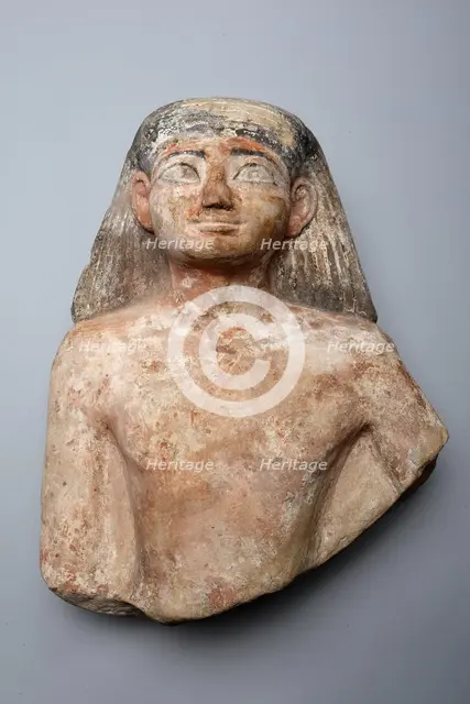 Bust of a Man, Egypt, New Kingdom, Dynasty 18 (about 1550-1295 BCE). Creator: Unknown.