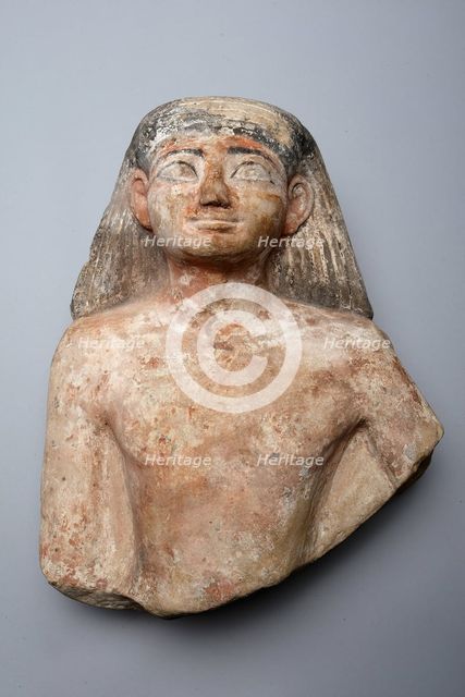 Bust of a Man, Egypt, New Kingdom, Dynasty 18 (about 1550-1295 BCE). Creator: Unknown.
