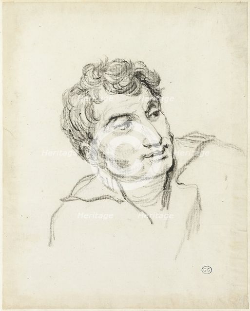 Bust of a Man, Head Turned to Right, c. 1810. Creator: Jacques-Louis David.