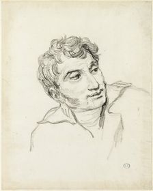 Bust of a Man, Head Turned to Right, c. 1810. Creator: Jacques-Louis David