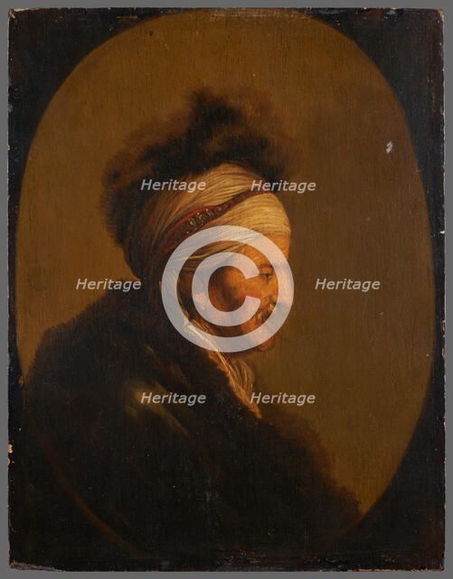 Bust of a man in oriental costume, after Lievens, between 1630 and 1699. Creator: Unknown.