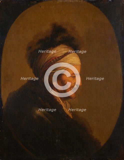 Bust of a man in oriental costume, after Lievens, between 1630 and 1699. Creator: Unknown.