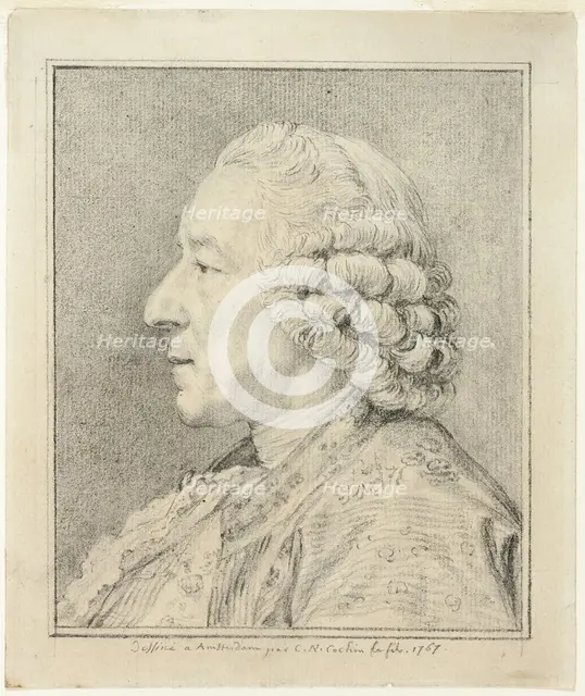 Bust of a Man in Profile to the Left, 1767. Creator: Charles Nicolas Cochin.