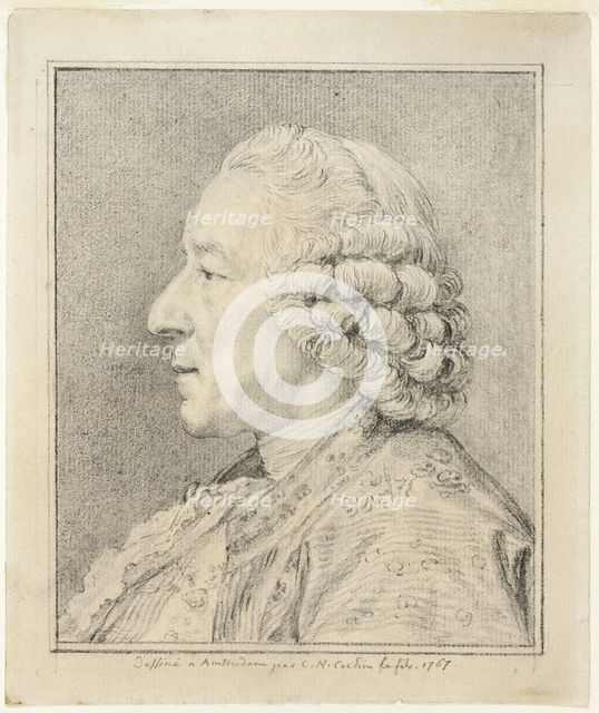 Bust of a Man in Profile to the Left, 1767. Creator: Charles Nicolas Cochin.