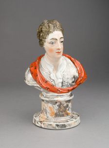 Bust of a Man, Staffordshire, 1810/20. Creator: Staffordshire Potteries