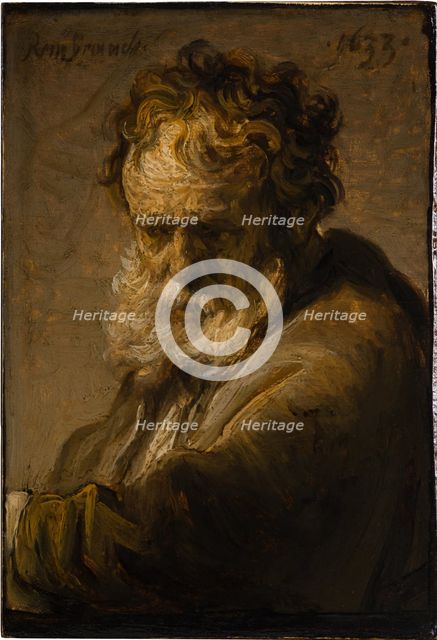 Bust of a Bearded Old Man, 1633. Creator: Rembrandt van Rhijn (1606-1669).