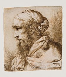 Bust of a Bearded Man with a Turban, 18th century. Creator: Unknown