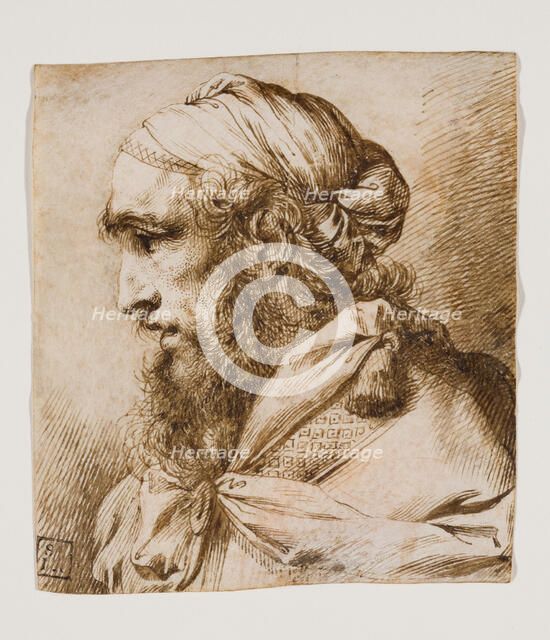 Bust of a Bearded Man with a Turban, 18th century. Creator: Unknown.