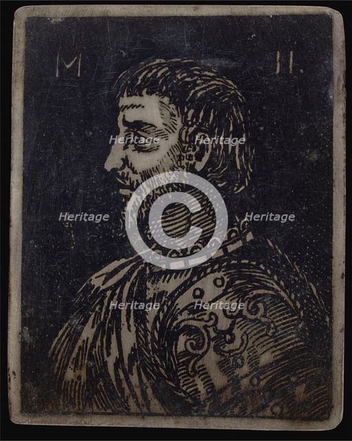 Bust of a Bearded Man with Ornate Breastplate Facing Left. Creator: Unknown.