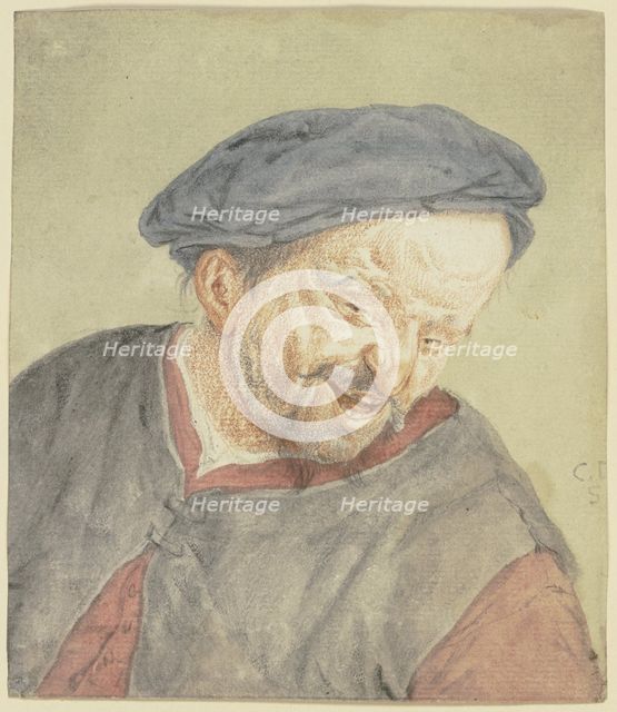 Bust of a farmer leaning to the right, 17th century. Creator: Cornelis Dusart.