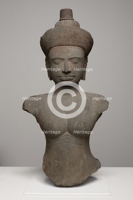 Bust of a Female Deity (Devi), Angkor period, 10th/11th century. Creator: Unknown.