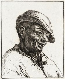 Bust of a Laughing Peasant, 1672. Creator: Adriaen van Ostade