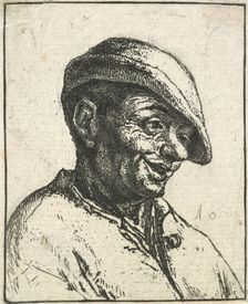 Bust of a laughing peasant, 1672. Creator: Adriaen van Ostade