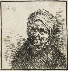 Bust of a peasant, c.1650-52. Creator: Adriaen van Ostade