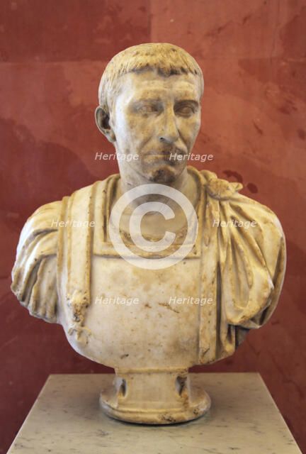 Bust of a Roman, supposedly Domitius Corbulo, first half of 1st century BC. Artist: Unknown