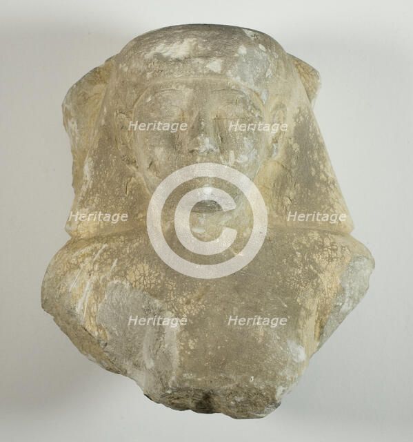 Bust of a Statuette of a Man, Egypt, Late Period, Dynasty 26 (664-525 BCE). Creator: Unknown.