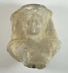 Bust of a Statuette of a Man, Egypt, Late Period, Dynasty 26 (664-525 BCE). Creator: Unknown