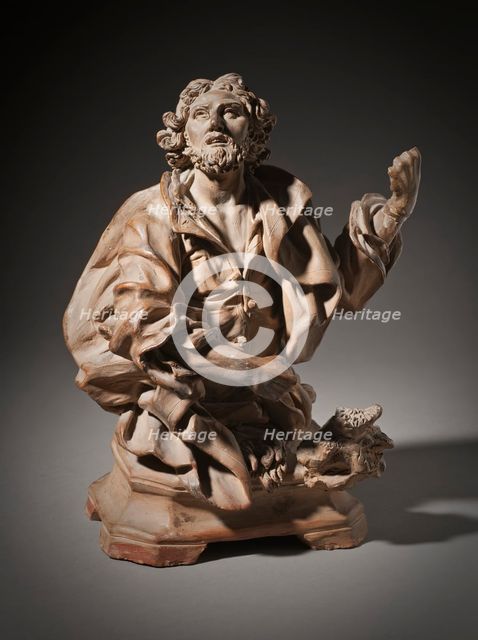 Bust of a Saint (Possibly Saint Longinus), Model for a Reliquary (image 1 of 6), Late 18th century. Creator: Giuseppe Sanmartino.