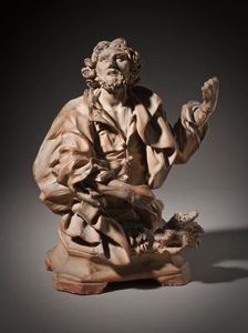 Bust of a Saint (Possibly Saint Longinus), Model for a Reliquary (image 1 of 6), Late 18th century. Creator: Giuseppe Sanmartino