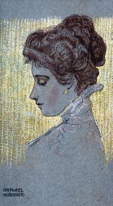 Bust of a Woman, 1902. Creator: Kirchner, Raphael (1876-1917)