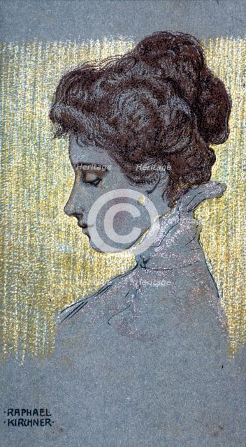 Bust of a Woman, 1902. Creator: Kirchner, Raphael (1876-1917).