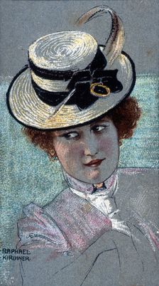 Bust of a Woman, 1902. Creator: Kirchner, Raphael (1876-1917)