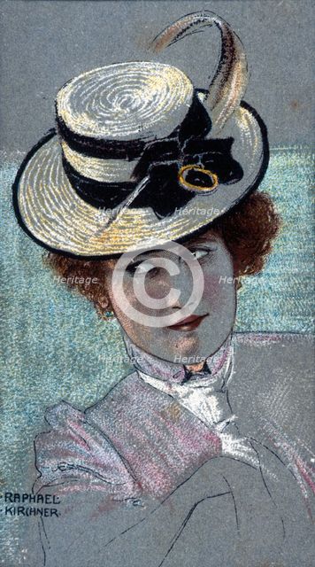 Bust of a Woman, 1902. Creator: Kirchner, Raphael (1876-1917).