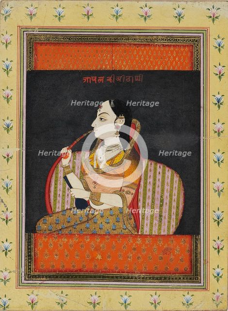 Bust of a woman in a jharoka window, 18th century. Artist: Unknown.