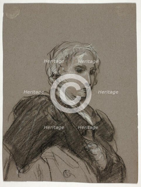 Bust of a Woman (recto); Draped Figure, Three-Quarter Length (verso), c. 1790. Creators: Thomas Barker, Thomas Jones Barker.