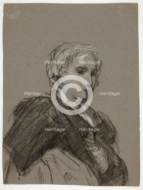 Bust of a Woman (recto); Draped Figure, Three-Quarter Length (verso), c. 1790. Creators: Thomas Barker, Thomas Jones Barker.