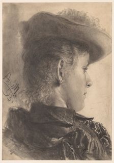 Bust of a Woman, Seen from Behind, 1893. Creator: Adolph von Menzel (German, 1815-1905)
