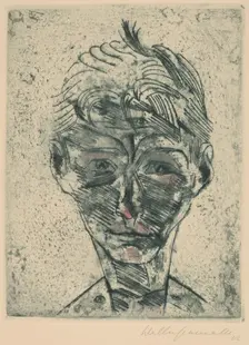 Bust of a Young Man, Self-portrait (Knabenkopf, Selbstporträt), 1922/1923. Creator: Walter Gramatté