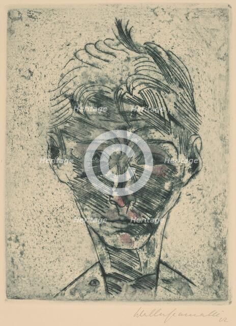 Bust of a Young Man, Self-portrait (Knabenkopf, Selbstporträt), 1922/1923. Creator: Walter Gramatté.