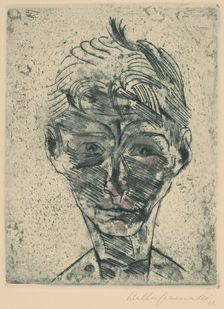 Bust of a Young Man, Self-portrait (Knabenkopf, Selbstporträt), 1922/1923. Creator: Walter Gramatté