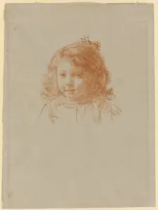 Bust of a Young Girl (recto); Profile of a Young Girl (verso), 1886 (recto); c. 1886 (verso). Creator: Paul Adolphe Rajon
