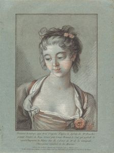 Bust of a Young Woman Looking Down, 1765/1767. Creator: Louis Marin Bonnet