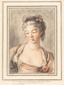 Bust of a Young Woman Looking Down, 1773 or later. Creator: Louis Marin Bonnet