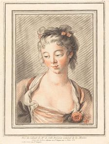 Bust of a Young Woman Looking Down, 1773 or later. Creator: Louis Marin Bonnet