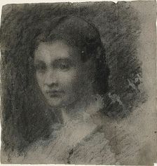 Bust of a Young Woman (recto); Seated Female Figure (verso), 1847/75. Creator: Jean-Baptiste Carpeaux