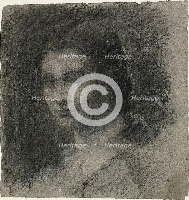 Bust of a Young Woman (recto); Seated Female Figure (verso), 1847/75. Creator: Jean-Baptiste Carpeaux.