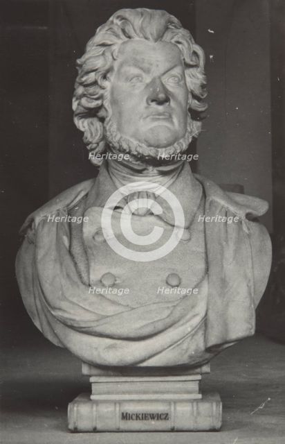 Bust of Adam Mickiewicz, 19th century, (1930-1939).  Creator: Unknown.
