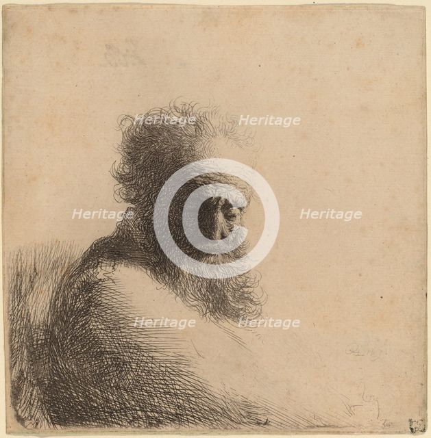 Bust of an Old Bearded Man, Looking Down, Three Quarters Right, 1631. Creator: Rembrandt Harmensz van Rijn.