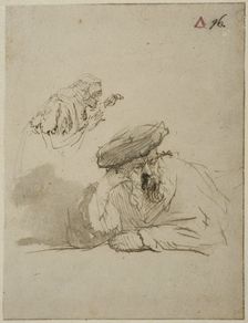 Bust of an old man, and an old woman leaning forward, 17th century. Creator: Rembrandt Harmensz van Rijn
